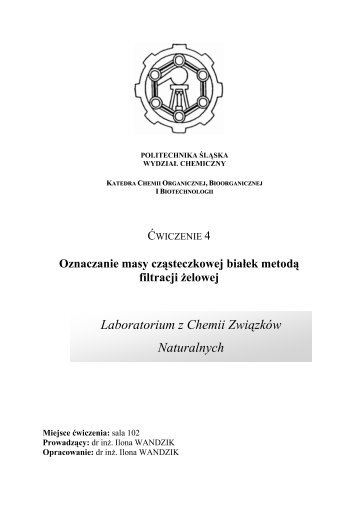 Oznaczanie masy czÄsteczkowej biaÅek metodÄ filtracji Å¼elowej