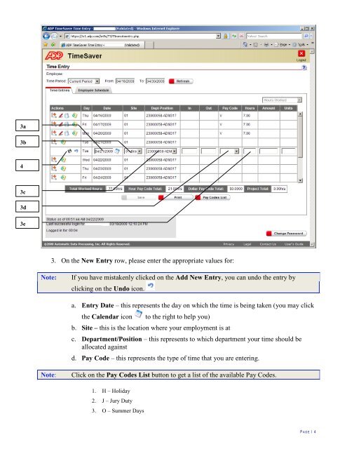 ADP TimeSaver Instructions - Salary Employees