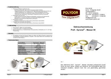 Gebrauchsanweisung Profi - Gyronal - Messer 90 - Polydor GmbH