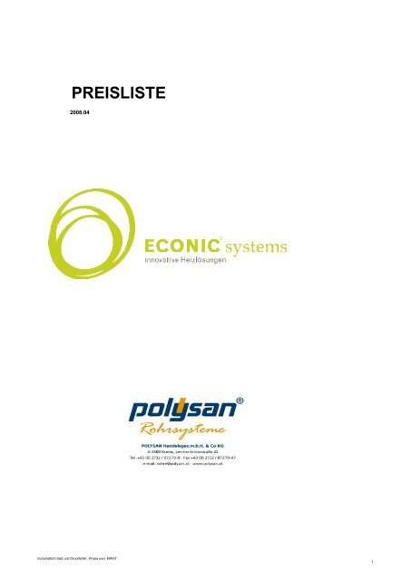 Polysan-Preisliste 04-2008
