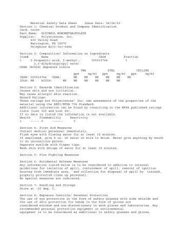 Material Safety Datasheet 04180 (PDF) - Polysciences, Inc.