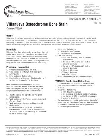 Villanueva Osteochrome Bone Stain - Polysciences, Inc.