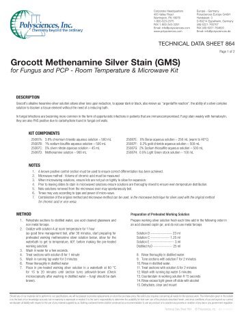 Grocott Methenamine Silver Stain (GMS) for ... - Polysciences, Inc.