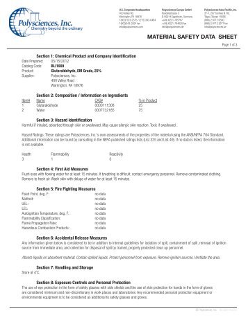 Material Safety Datasheet MSDS ... - Polysciences, Inc.