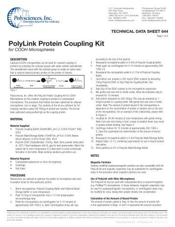 PolyLink Protein Coupling Kit - Polysciences, Inc.