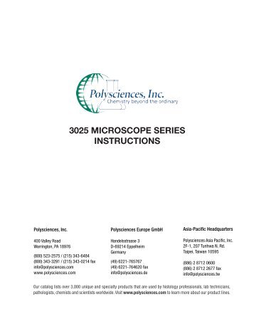 3025 MICROSCOPE SERIES INSTRUCTIONS - Polysciences, Inc.