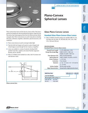 Plano-Convex Spherical Lenses - CVI Melles Griot
