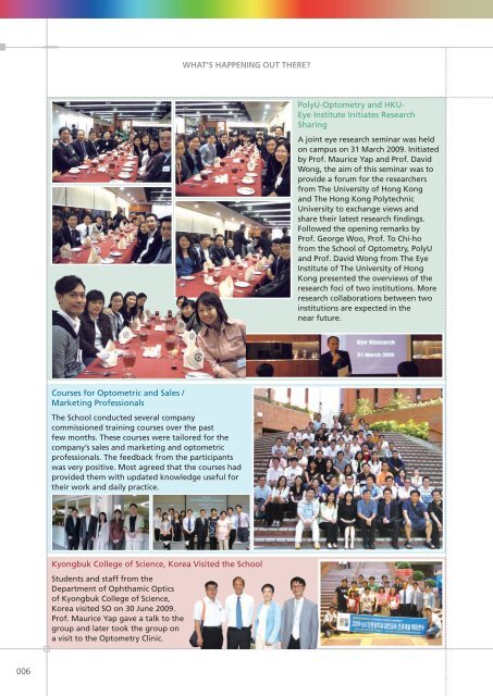 A quarterly newsletter of the School of Optometry - The Hong Kong ...