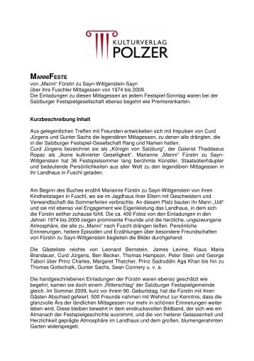 MANNIFESTE von - Kulturverlag Polzer GmbH