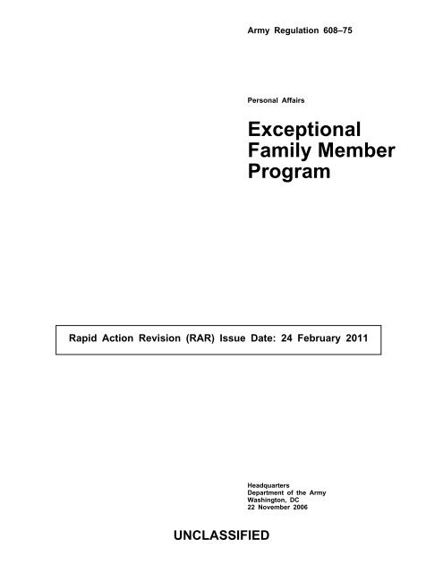 Exceptional Family Member Program - Army Publishing Directorate ...