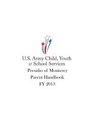 Download the CYSS Handbook - Family & MWR - Presidio of ...