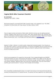 VBAC Preparation Checklist - Pomegranate Community Midwives