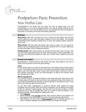 Postpartum Panic Prevention - Pomegranate Community Midwives