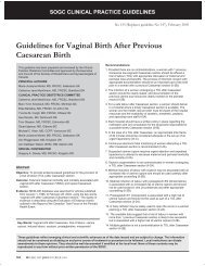 SOGC: VBAC Guidelines - Pomegranate Community Midwives