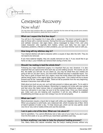 Cesarean Recovery - Pomegranate Community Midwives