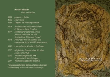 H Raddatz Einladung A5.indd - Pommerscher KÃ¼nstlerbund
