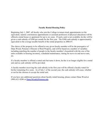 Housing Request form [pdf] - Pomona College