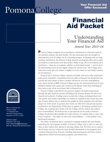 Understanding Your Financial Aid - Pomona College