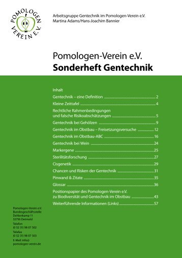 Sonderheft Gentechnik - Pomologen-Verein eV