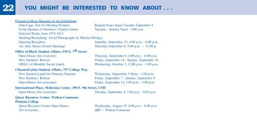 Student Orientation Schedule [pdf] - Pomona College