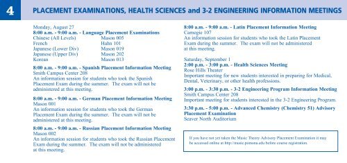 Student Orientation Schedule [pdf] - Pomona College