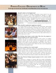 FAQs for Prospective Music Students [pdf] - Pomona College