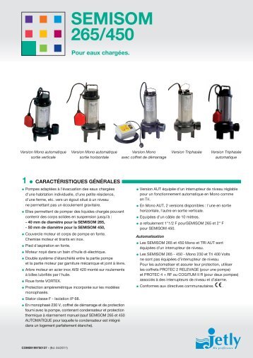 Documentation SEMISON 265/450 JETLY (pdf) - Arrosage Distribution