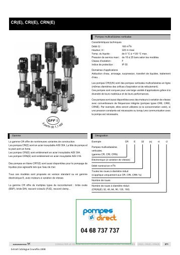 CR(E), CRI(E), CRN(E) - Pompes Direct