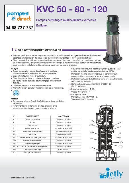 KVC 50 - 80 - 120 - Pompes Direct