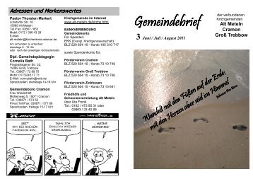 zum Gemeindebrief Juni - August 2011 - Gemeinde Alt Meteln