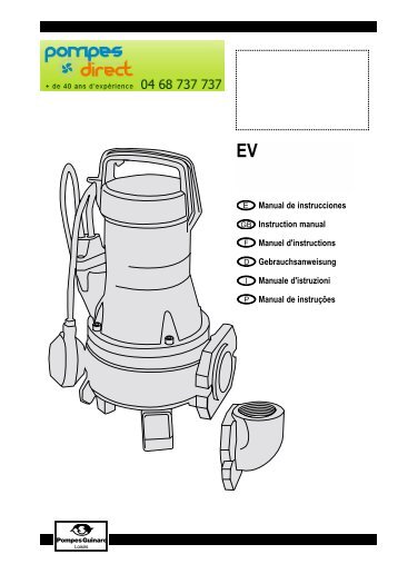 Manual de instrucciones Instruction manual Manuel ... - Pompes Direct