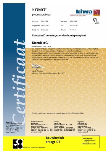 KOMO certificaat (PDF) - Pontmeyer