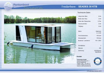 Trailerbare SEADES 30 KTB - Pontonboot.de