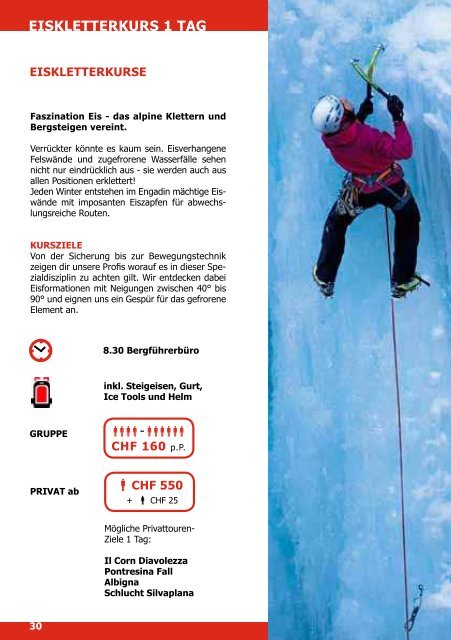 Winterprogramm 2012/13 Bergsteigerschule Pontresina