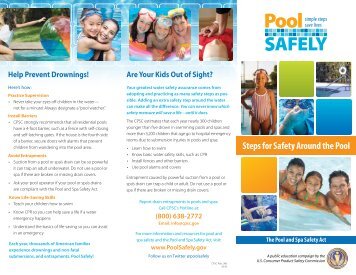 Steps for Safety Around the Pool Brochure - Pool Safely