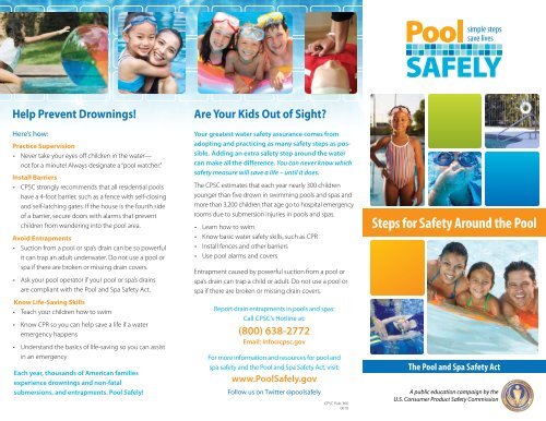 Steps for Safety Around the Pool Brochure - Pool Safely