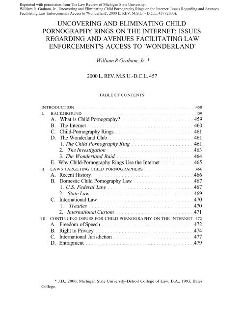 uncovering and eliminating child pornography rings on the internet