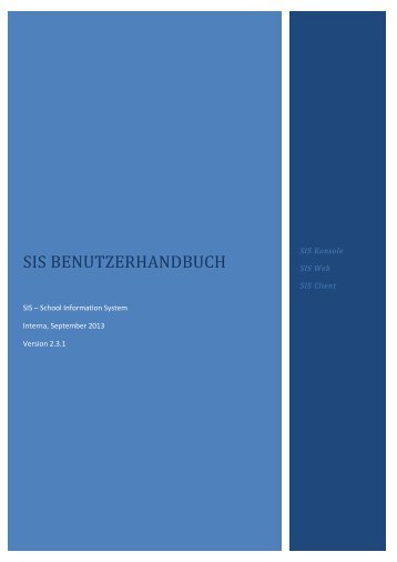 SIS BENUTZERHANDBUCH