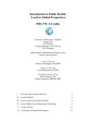 Introduction to Public Health: Local to Global Perspectives PHS 370 ...