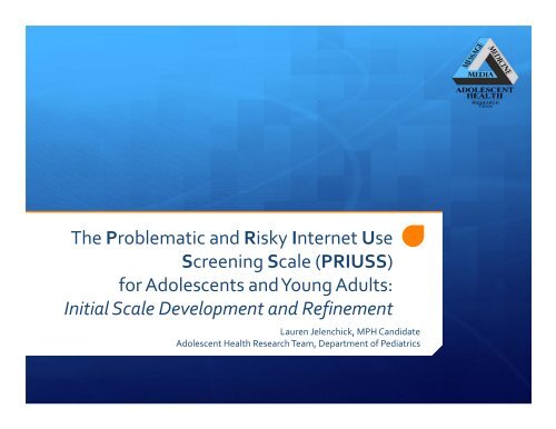 The Problematic and Risky Internet Use Screening Scale (PRIUSS ...