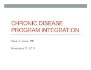CHRONIC DISEASE PROGRAM INTEGRATION
