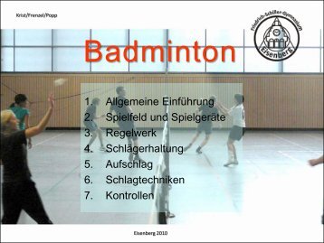 Allgemeine EinfÃ¼hrung Badminton - Popp Sport