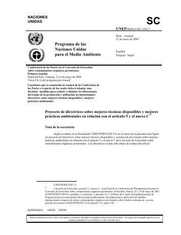 Programa de las Naciones Unidas para el Medio Ambiente