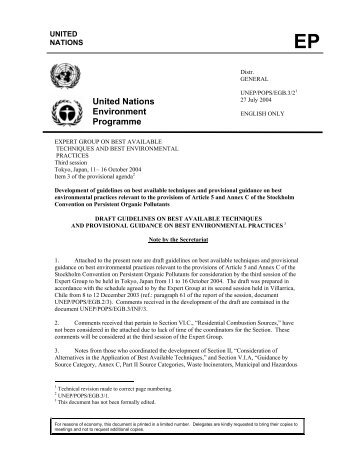 United Nations Environment Programme - Stockholm Convention on ...