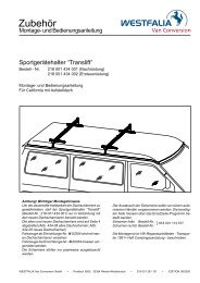 SportgerÃ¤tehakter Translift - Poptop Westfalia campers