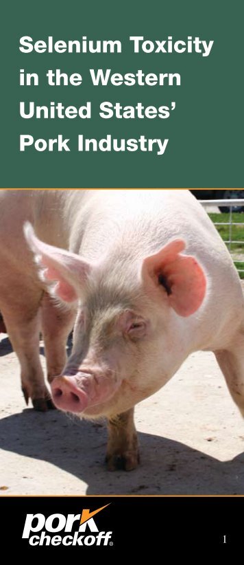 Selenium Toxicity in the Western United States' Pork Industry