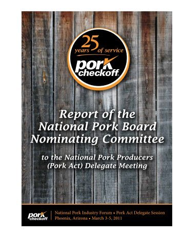 Report of the National Pork Board Nominating Committee