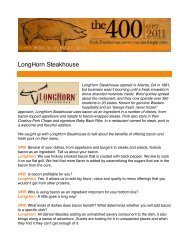 LongHorn Steakhouse - PorkFoodService.Com