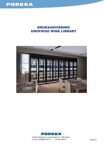 Bruksanvisning Enofrigo Wine Library (NO) - PORKKA Norge AS