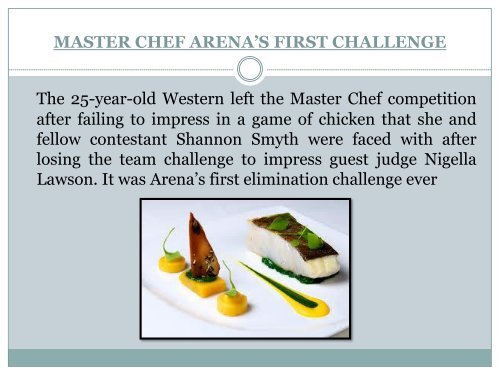 MASTER CHEF ARENA’S FIRST CHALLENGE 